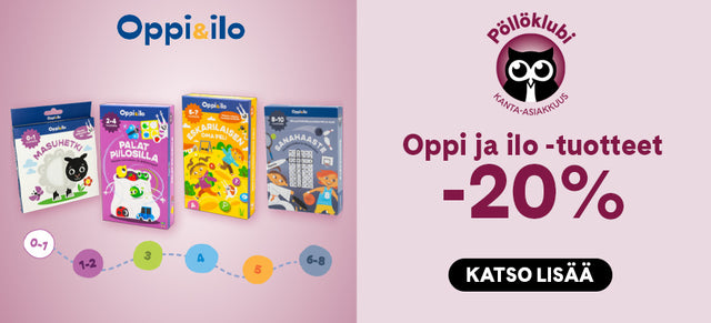 Oppi&ilo-tuotteet -20% Pöllöklubilaisille, klikkaa ostoksille!